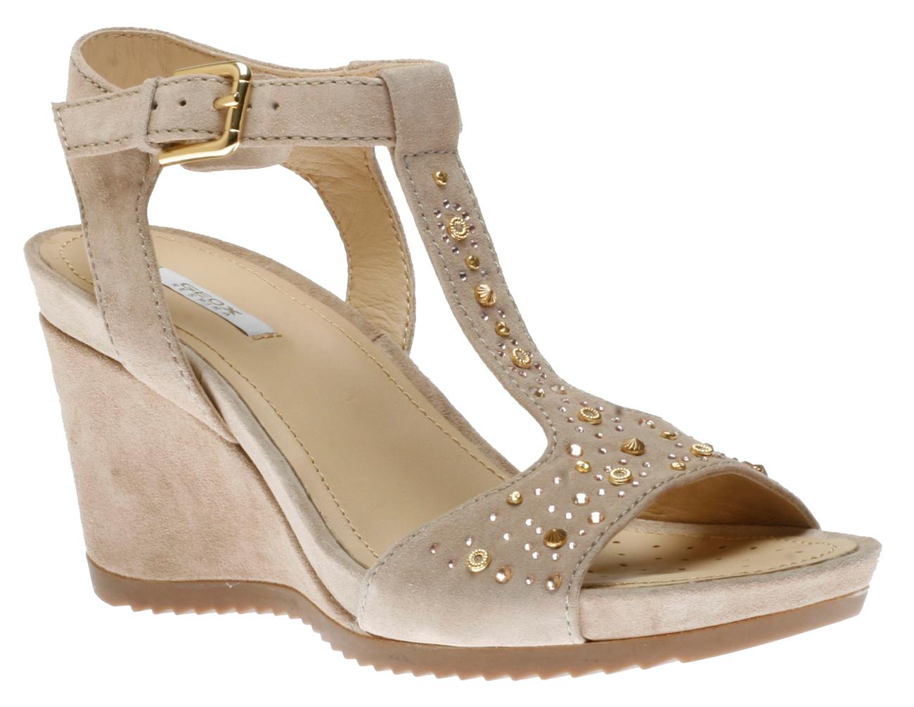 Geox D New Roxy F Biege 32P3FC5000 Women's Sandal Shoes | Walking On A ...