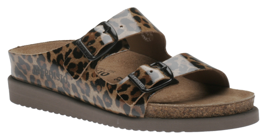 Mephisto Heidi Leopard Patent HEIDI LEOP Women's Slide Shoes | Walking ...
